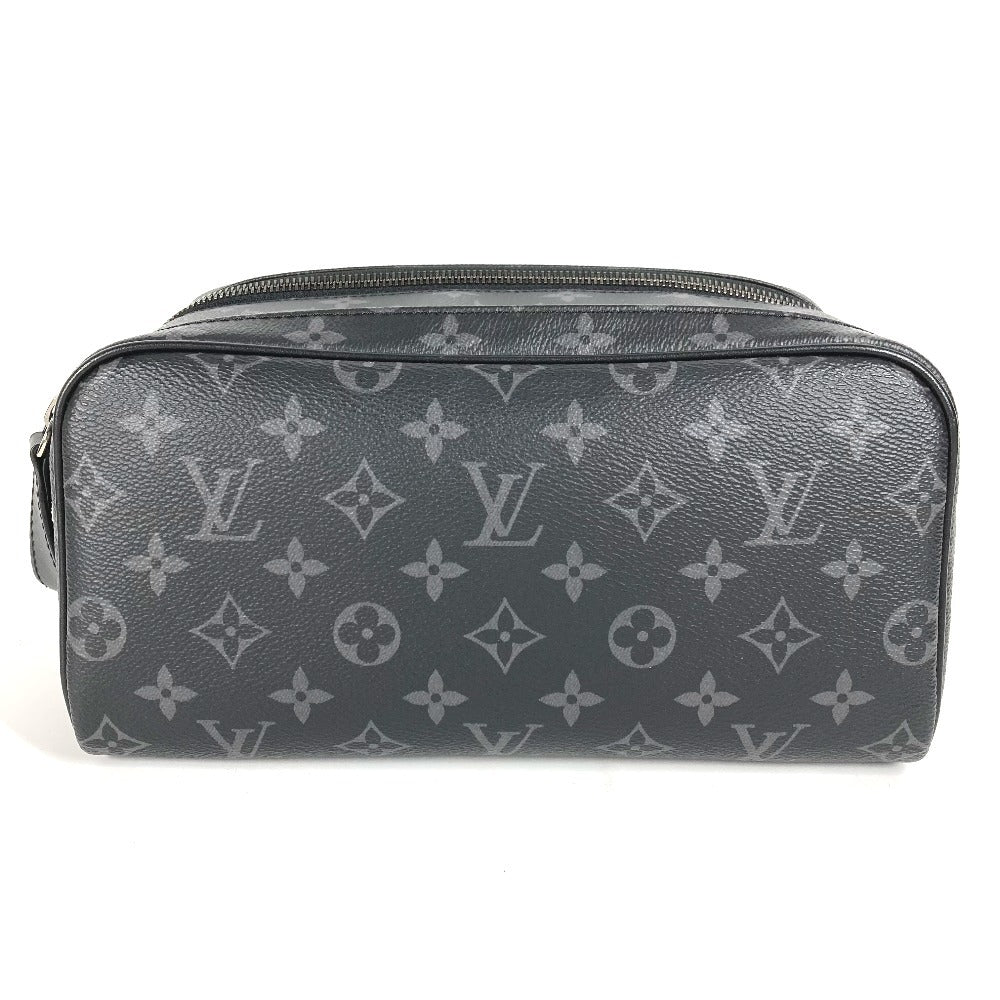 LOUIS VUITTON M46354 Monogram Eclipse Dop Kit Clutch Bag with Handle Bag Pouch Second Bag Monogram Eclipse Canvas Men's Black