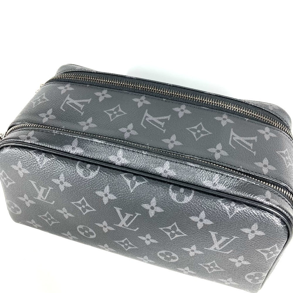 LOUIS VUITTON M46354 Monogram Eclipse Dop Kit Clutch Bag with Handle Bag Pouch Second Bag Monogram Eclipse Canvas Men's Black