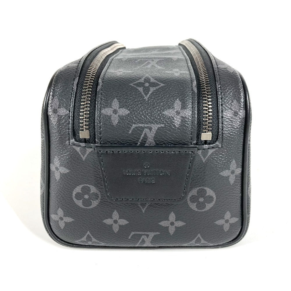 LOUIS VUITTON M46354 Monogram Eclipse Dop Kit Clutch Bag with Handle Bag Pouch Second Bag Monogram Eclipse Canvas Men's Black