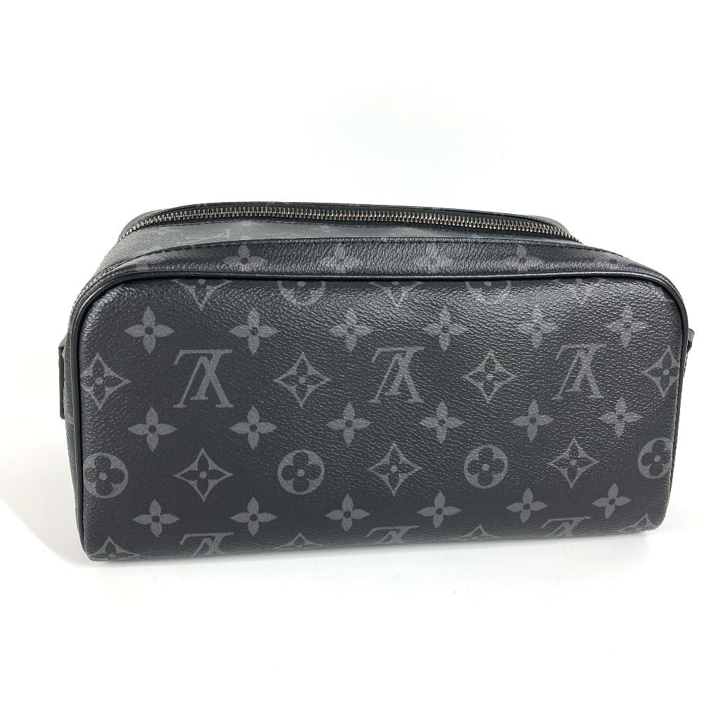LOUIS VUITTON M46354 Monogram Eclipse Dop Kit Clutch Bag with Handle Bag Pouch Second Bag Monogram Eclipse Canvas Men's Black