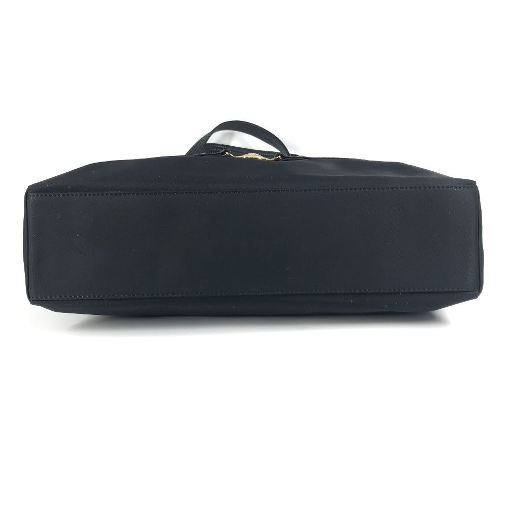 Versace Vintage Logo Sunburst Bag Tote Bag Chain Shain Beg Nylon/Kulit Unisex Hitam