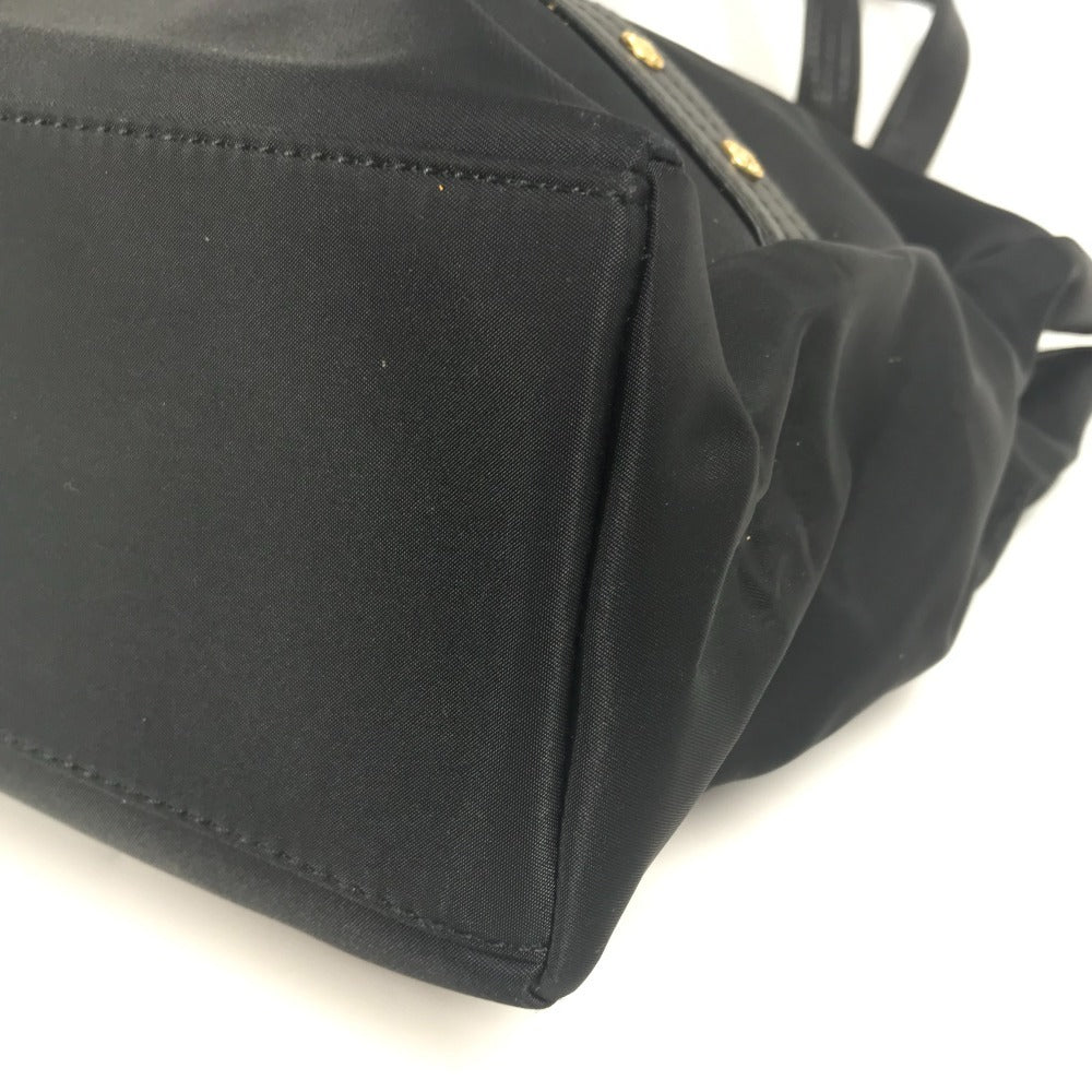 Versace Vintage Logo Sunburst Bag Tote Bag Chain Shain Beg Nylon/Kulit Unisex Hitam