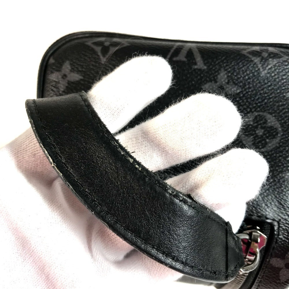 루이비통 M46354 모노그램 이클립스 Dop 키트 클러치 백 핸들 백 파우치 세컨드 백 캔버스 남성용 블랙