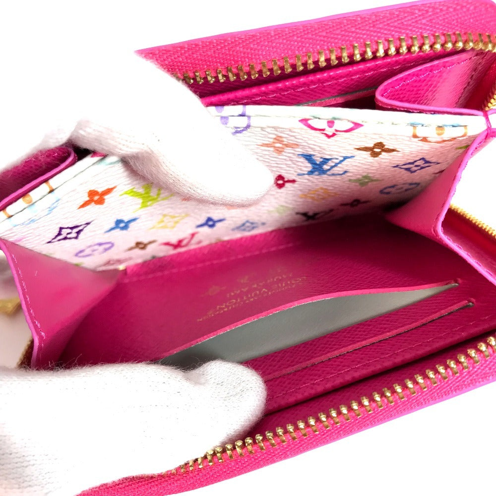 LOUIS VUITTON M14144 Japan Limited Epi Takashi Murakami LV × TM Monedero Zippy Monedero Monedero Monedero con cremallera redonda Monedero Epi Cuero Damas Lindo Rosa Rosa