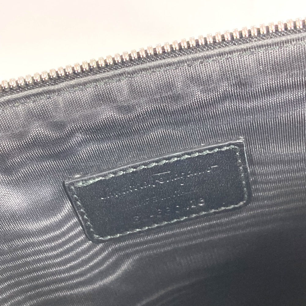 Salvatore Ferragamo Seluruh Corak Logo Pouch Bag Clutch Bag Kulit Lelaki Hitam