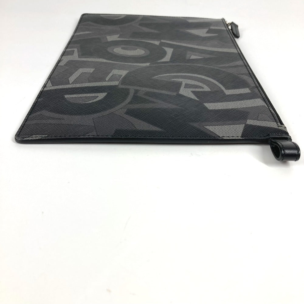 Salvatore Ferragamo Seluruh Corak Logo Pouch Bag Clutch Bag Kulit Lelaki Hitam