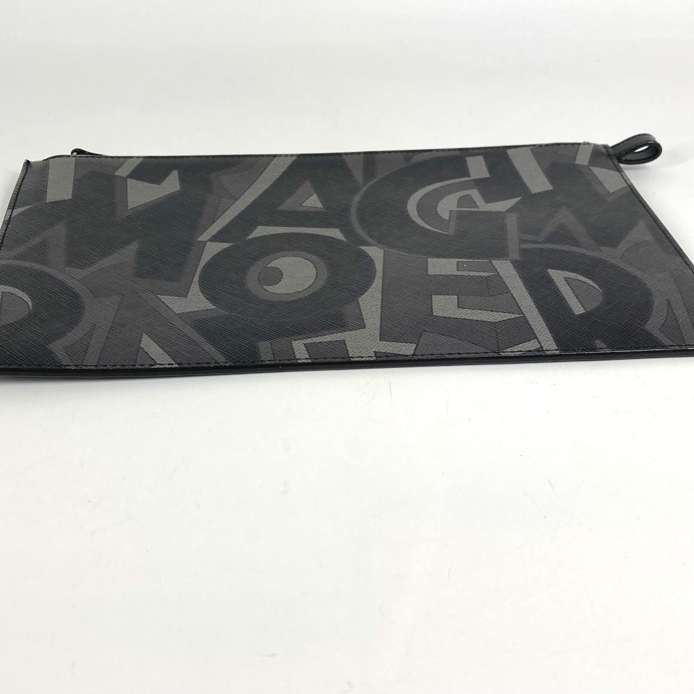 Salvatore Ferragamo Seluruh Corak Logo Pouch Bag Clutch Bag Kulit Lelaki Hitam