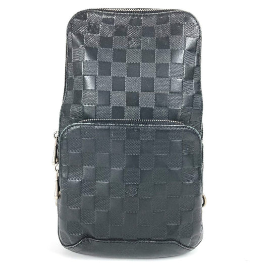 LOUIS VUITTON N41720 Damier Infini Avenue Sling Bag Bolso Bandolera Bandolera Body Bag Damier Infini Cuero Hombre Ónix Negro
