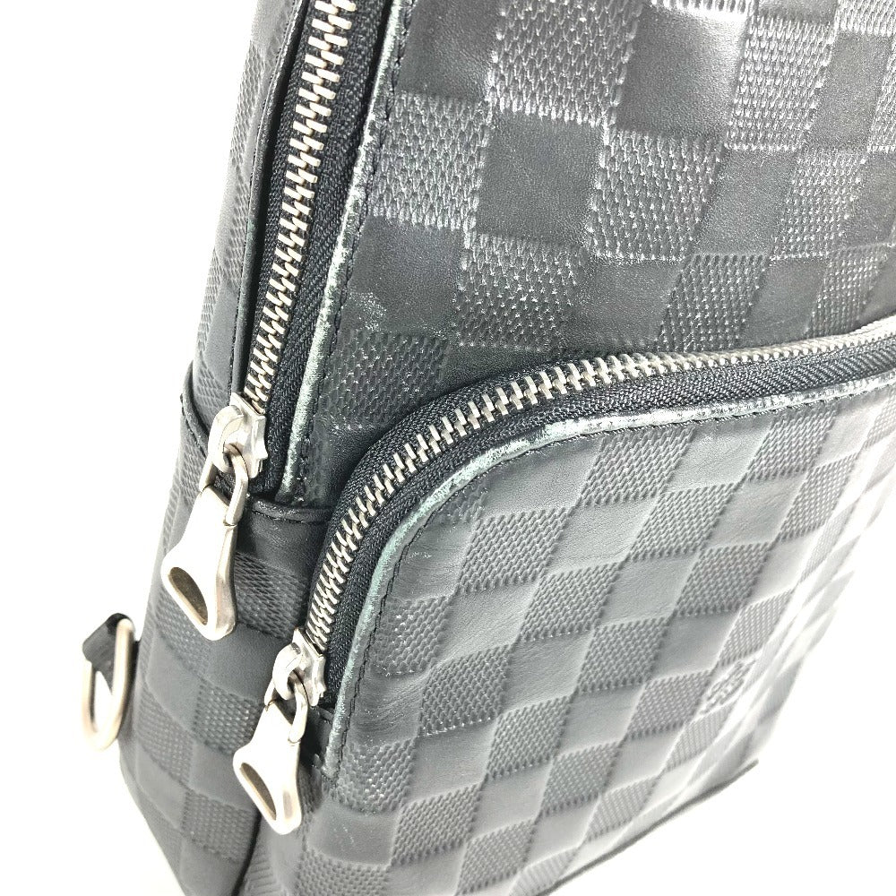 LOUIS VUITTON N41720 Damier Infini Avenue Sling Bag Bag Crossbody Shoulder Bag Body Bag Damier Infini Leather Men's Onyx Black