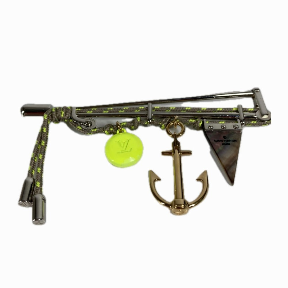 LOUIS VUITTON Rope LV Logo Pin Brooch Accessory Brooch Metal Unisex Silver