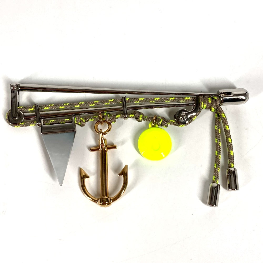LOUIS VUITTON Rope LV Logo Pin Brooch Accessory Brooch Metal Unisex Silver