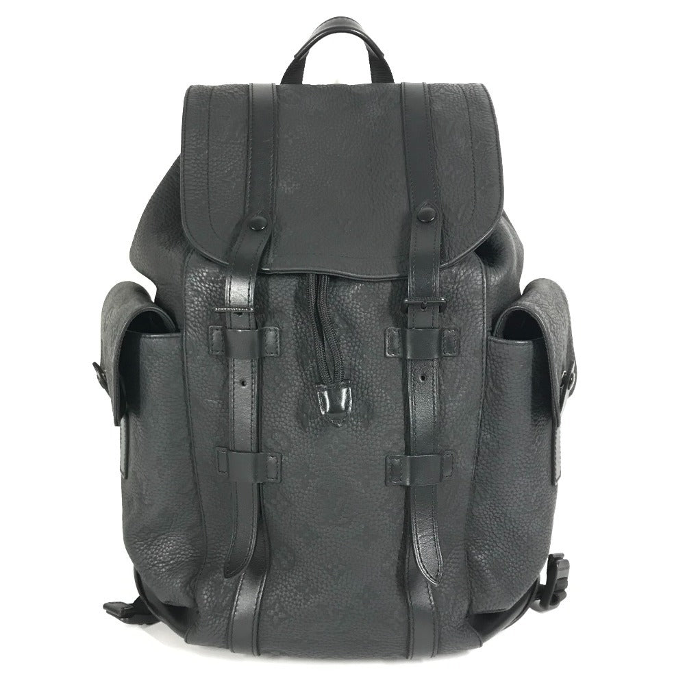 LOUIS VUITTON M55699 Taurillon Monogram Christopher MM Christopher MM Bag Backpack Rucksack Taurillon Leather Unisex Noir Black