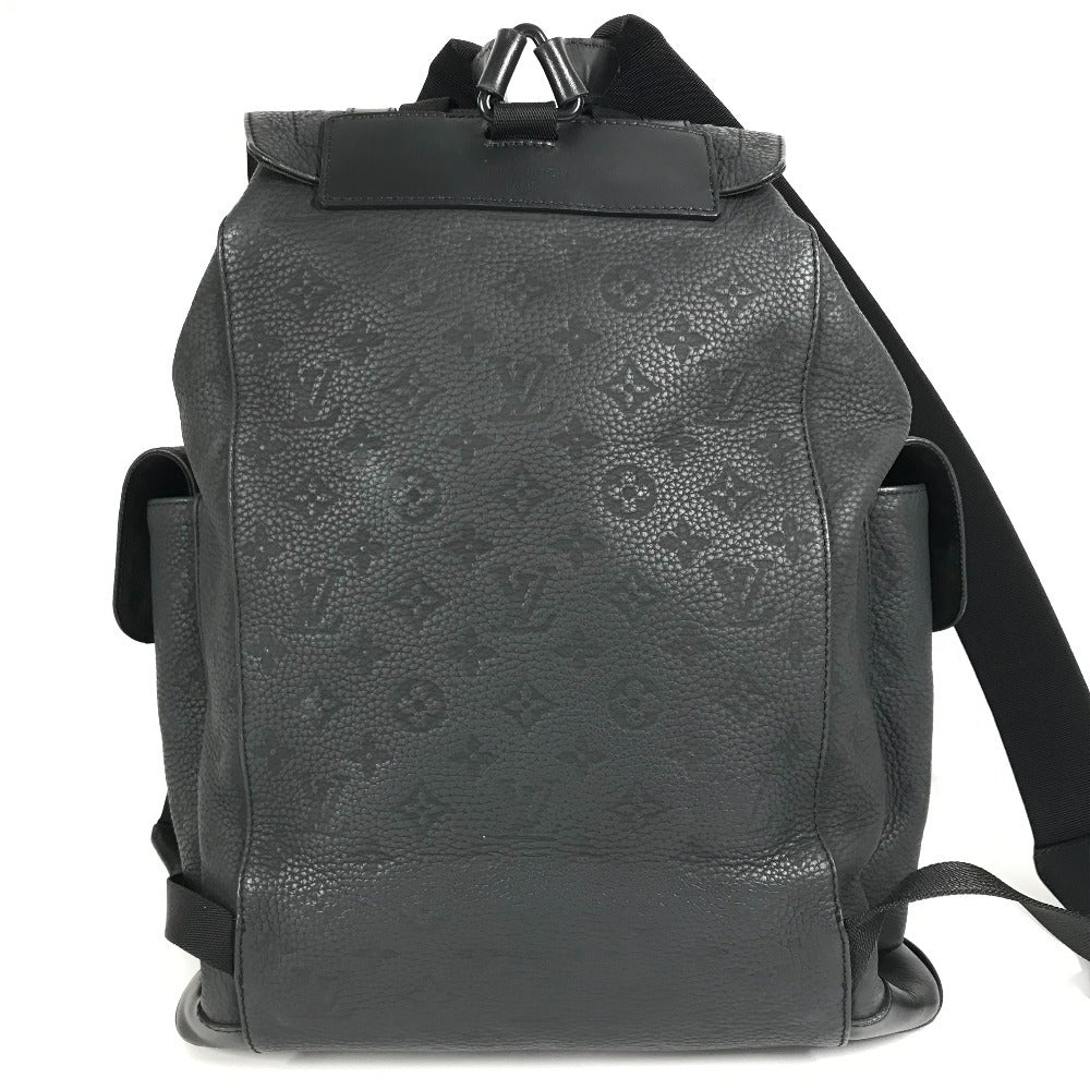 LOUIS VUITTON M55699 Taurillon Monogram Christopher MM Christopher MM Bag Backpack Rucksack Taurillon Leather Unisex Noir Black