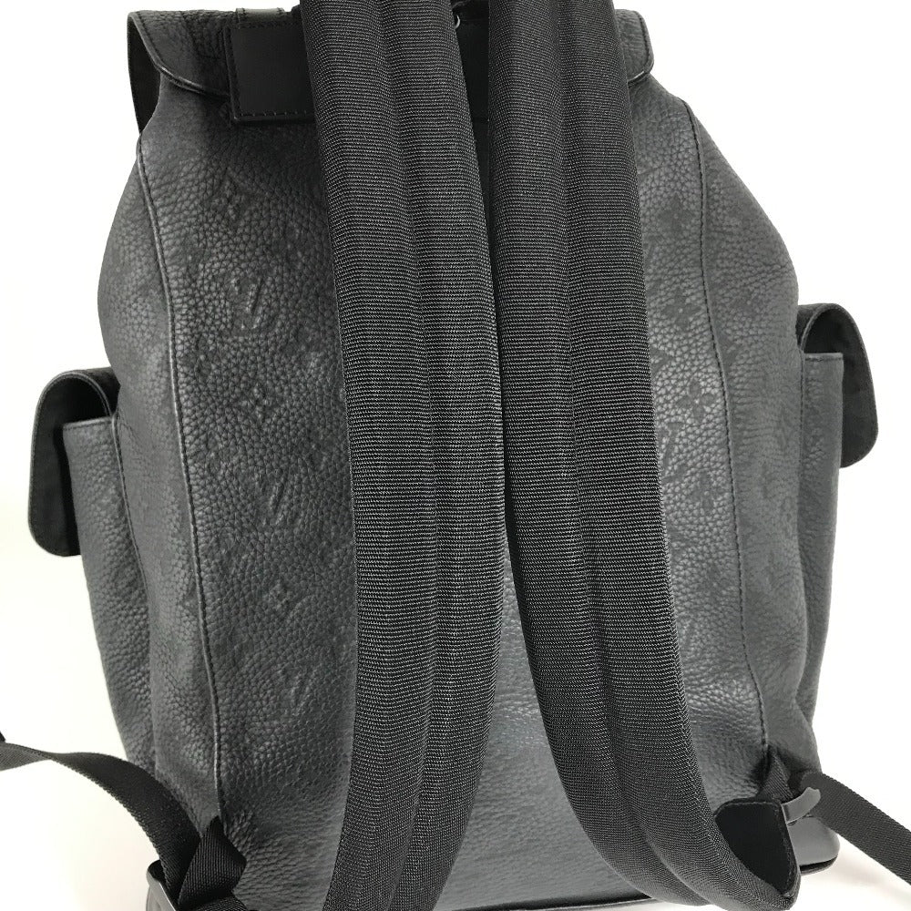 LOUIS VUITTON M55699 Taurillon Monogram Christopher MM Christopher MM Bag Backpack Rucksack Taurillon Leather Unisex Noir Black