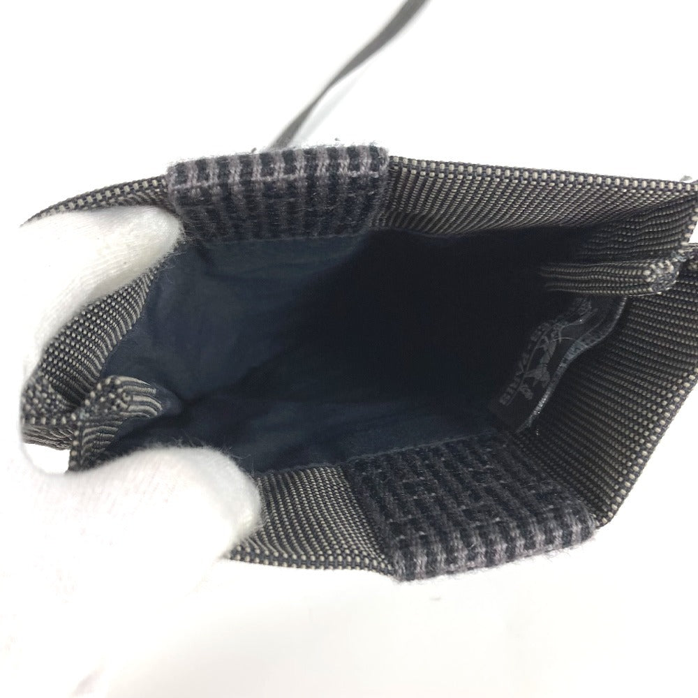 HERMES エールライン ポーチ ポシェット 斜め掛け ショルダーバッグ ポリエステル ユニセックス グレー