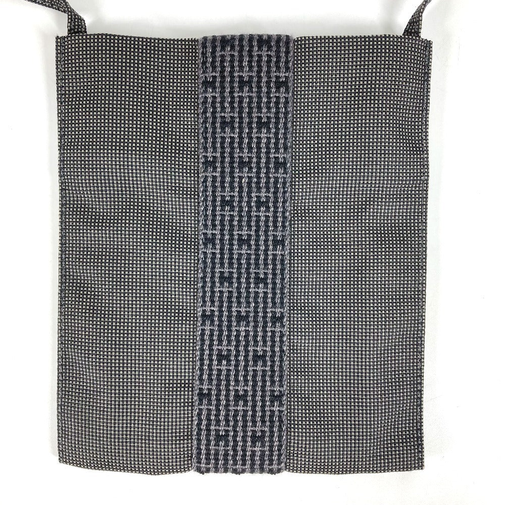 HERMES エールライン ポーチ ポシェット 斜め掛け ショルダーバッグ ポリエステル ユニセックス グレー