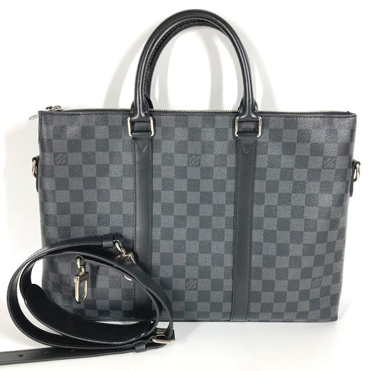LOUIS VUITTON N40024 Damier Graphite Anton Maletín Bolso 2WAY Bolso para documentos Bolso de hombro Bolso de negocios Damier Graphite Canvas Unisex Negro