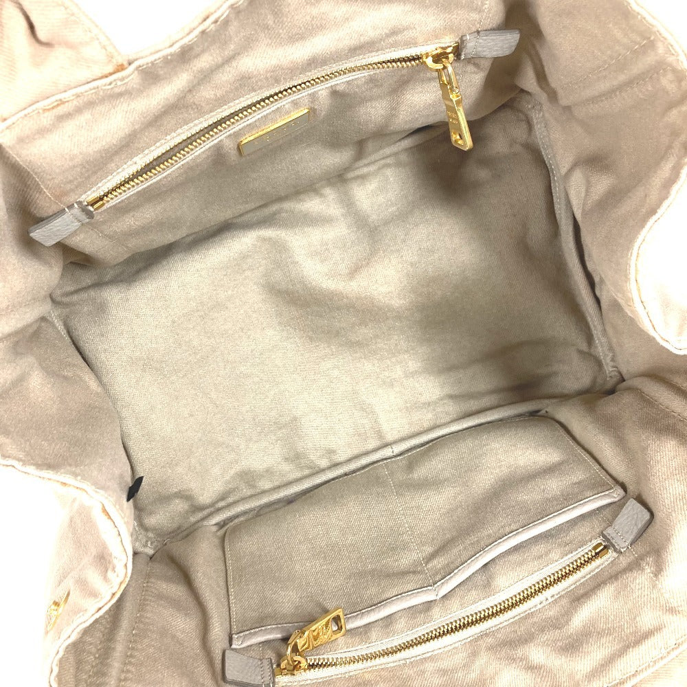 PRADA B1877B Canapa Bag Tote Bag Shoulder Bag Shoulder Handbag Canvas Unisex Beige