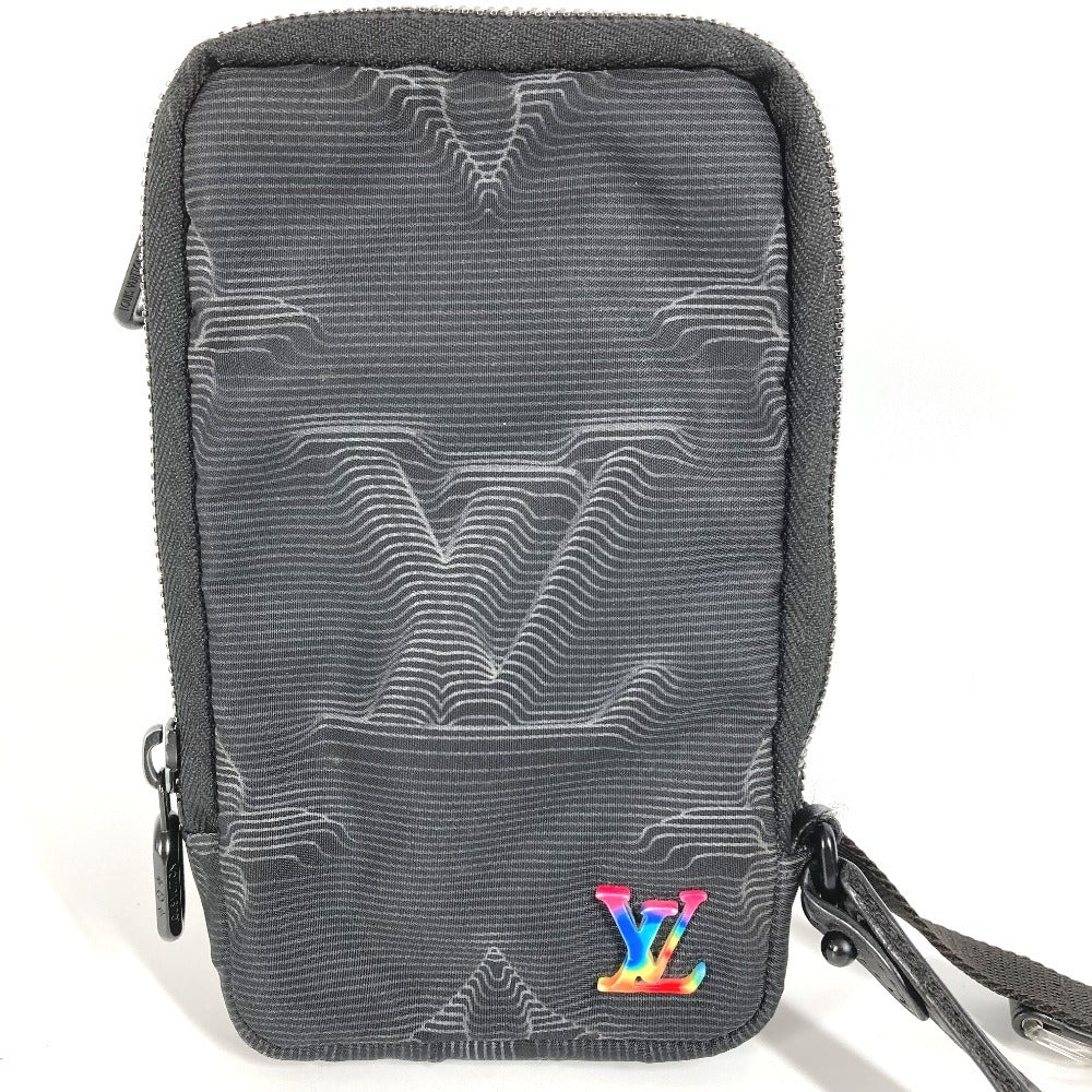 LOUIS VUITTON M80141 모노그램 3D 모노그램 더블 폰파우치 백 파우치 크로스바디 포셰트 숄더백 나일론 남여 블랙