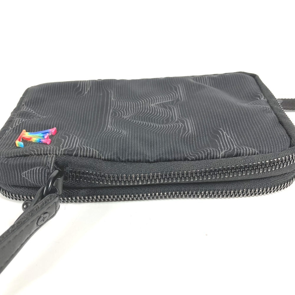 LOUIS VUITTON M80141 모노그램 3D 모노그램 더블 폰파우치 백 파우치 크로스바디 포셰트 숄더백 나일론 남여 블랙