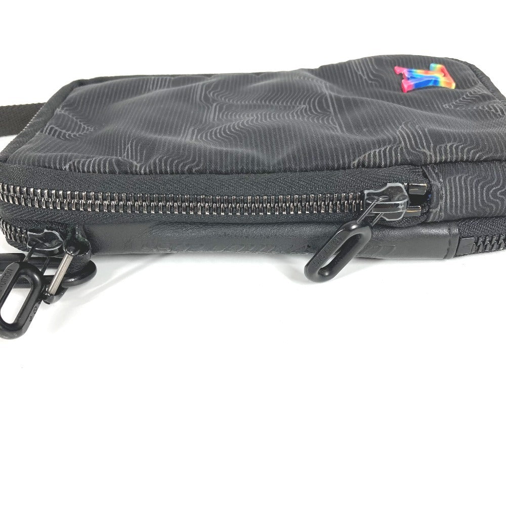 LOUIS VUITTON M80141 모노그램 3D 모노그램 더블 폰파우치 백 파우치 크로스바디 포셰트 숄더백 나일론 남여 블랙