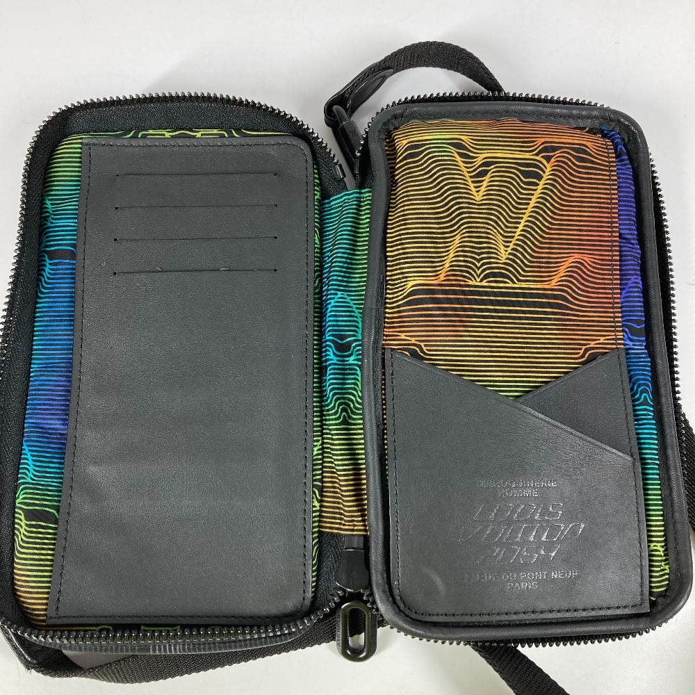 LOUIS VUITTON M80141 모노그램 3D 모노그램 더블 폰파우치 백 파우치 크로스바디 포셰트 숄더백 나일론 남여 블랙