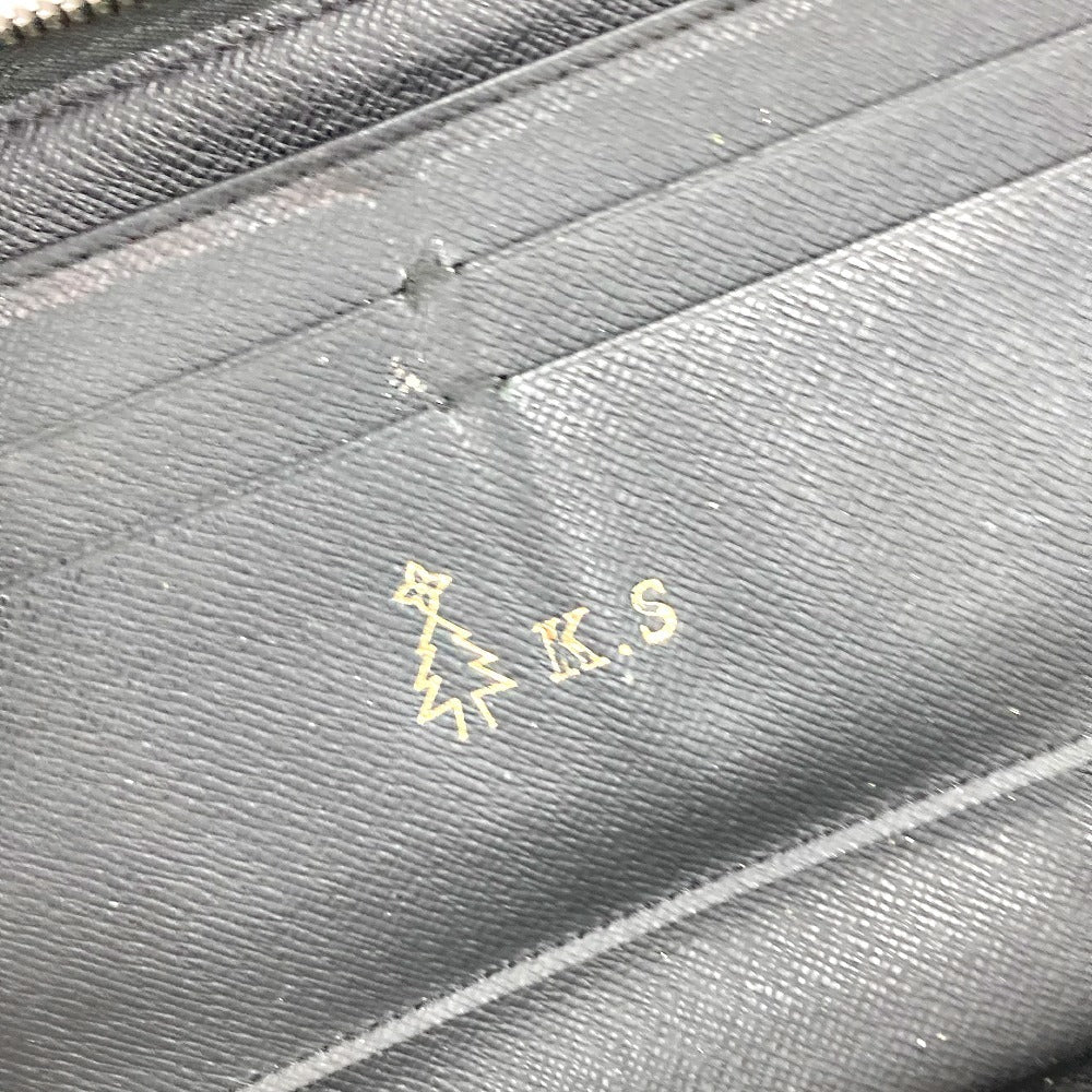 LOUIS VUITTON N60153 Damier Graphite LV Alps Patch Zippy Organizer NM Long Wallet Round Zipper Long Wallet Damier Graphite Canvas Unisex Black