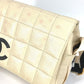 CHANEL CC Coco Mark Chocolate Bar Bicolor Crossbody Bag Flap Pochette Shoulder Bag Leather Women's White