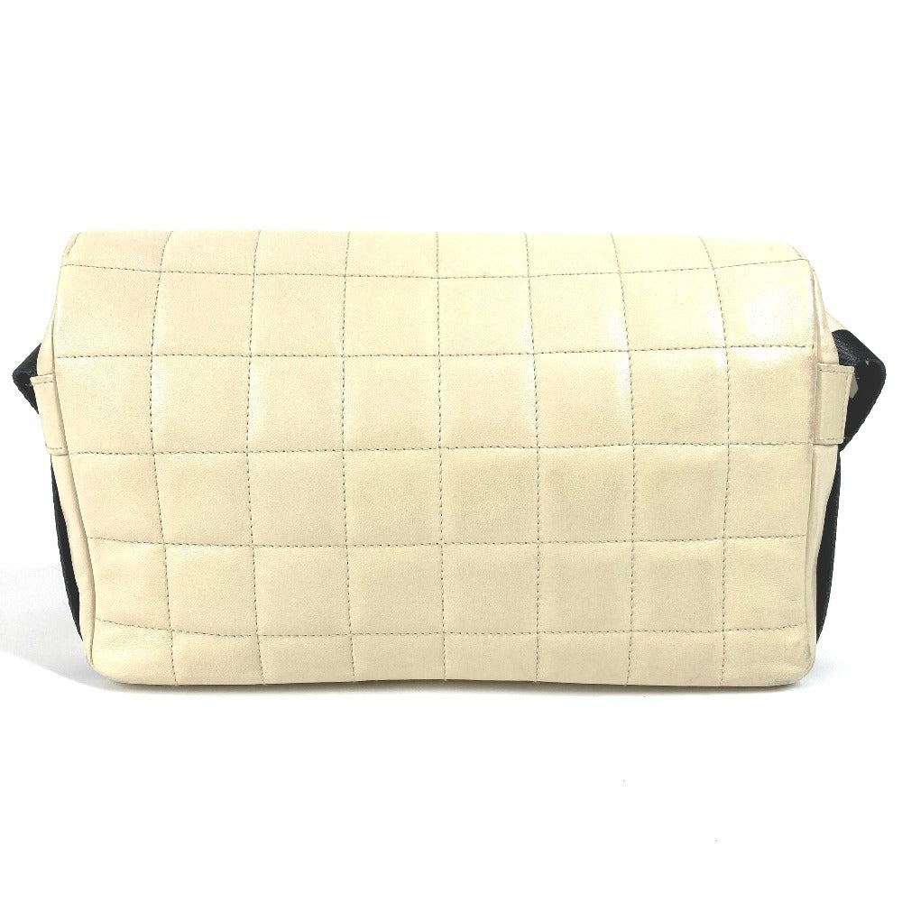 CHANEL CC Coco Mark Chocolate Bar Bicolor Crossbody Bag Flap Pochette Shoulder Bag Leather Women's White