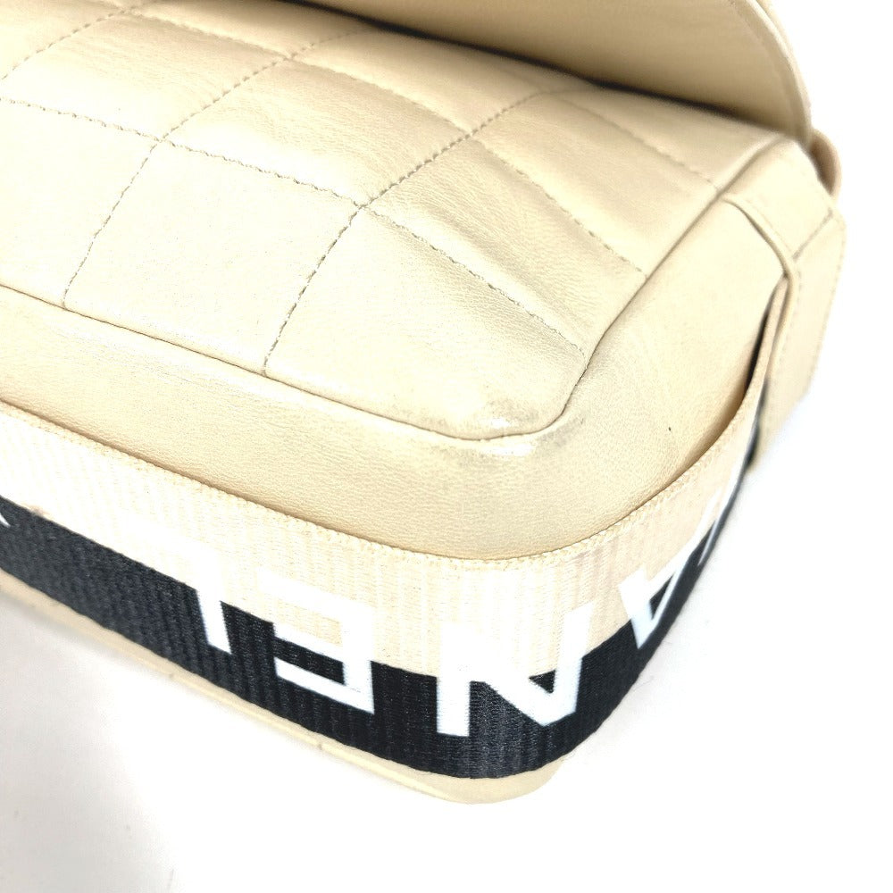 CHANEL CC Coco Mark Chocolate Bar Bicolor Crossbody Bag Flap Pochette Shoulder Bag Leather Women's White