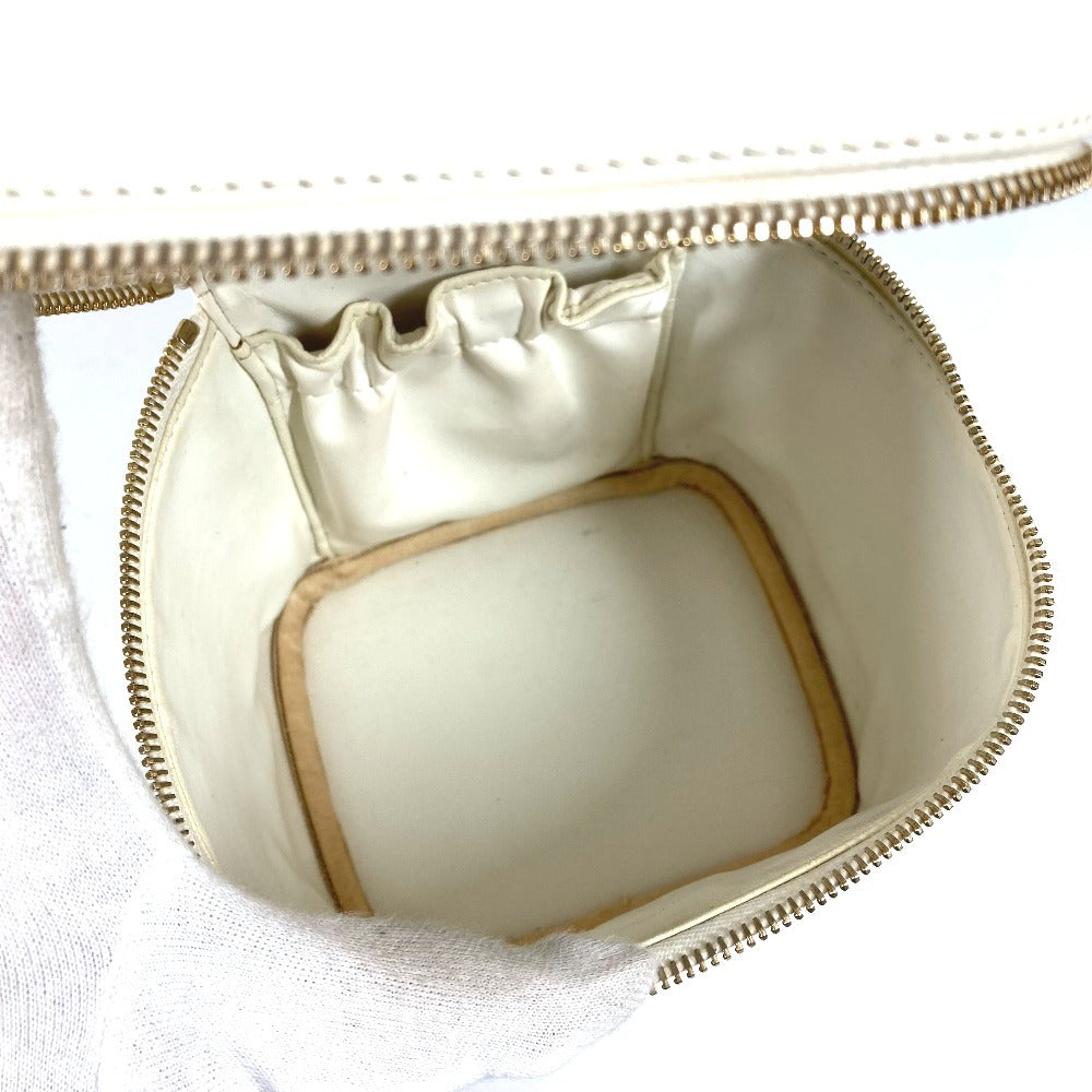 CHANEL A01998 CC ココマーク ロゴ バニティバッグ カバン バニティ ポーチ ハンドバッグ キャビアスキン レディース ホワイト