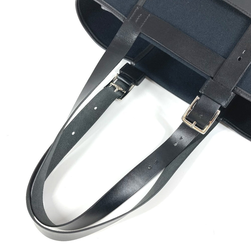 Hermes Etriviere Pocket 27 Bag Tote Bag Bahu Tote Vertikal Beg Totung Kanvas Uniseks Hitam