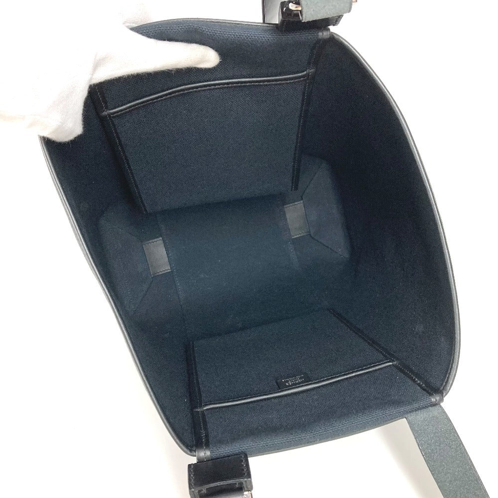 Hermes Etriviere Pocket 27 Bag Tote Bag Bahu Tote Vertikal Beg Totung Kanvas Uniseks Hitam