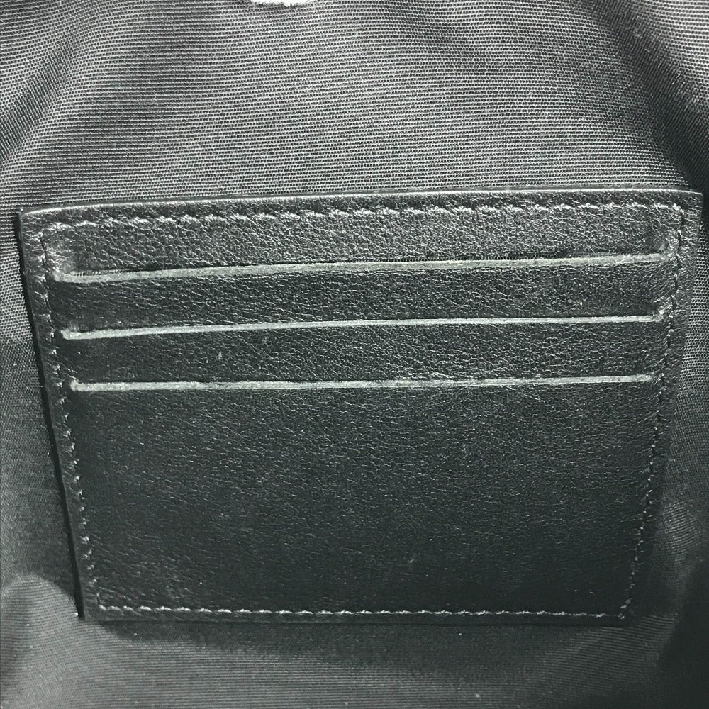 VERSACE ストラップ付 ロゴ カバン セカンドバッグ クラッチバッグ レザー ユニセックス ブラック