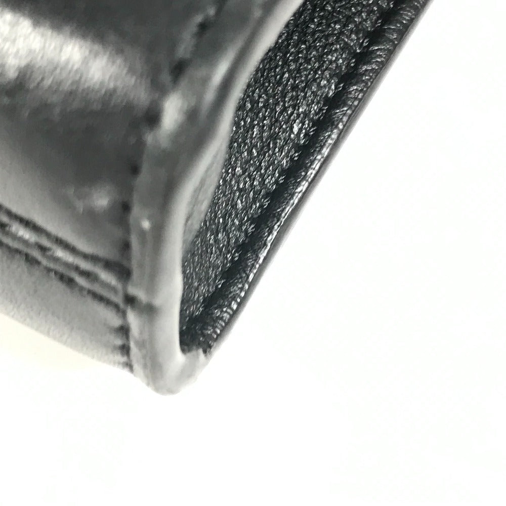 VERSACE ストラップ付 ロゴ カバン セカンドバッグ クラッチバッグ レザー ユニセックス ブラック