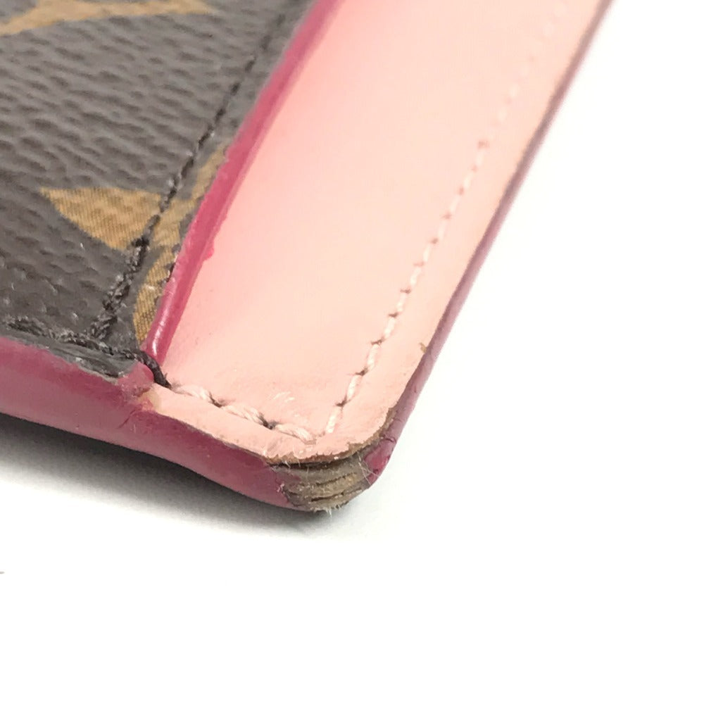 LOUIS VUITTON M67494 モノグラム ポルトカルト・ジップ フラワーチャーム 小銭入れ 財布 コインケース モノグラムキャンバス レディース ピンク