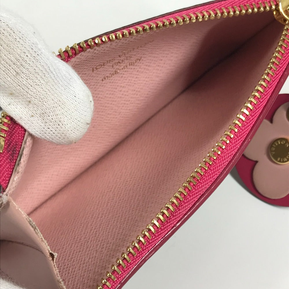 LOUIS VUITTON M67494 モノグラム ポルトカルト・ジップ フラワーチャーム 小銭入れ 財布 コインケース モノグラムキャンバス レディース ピンク