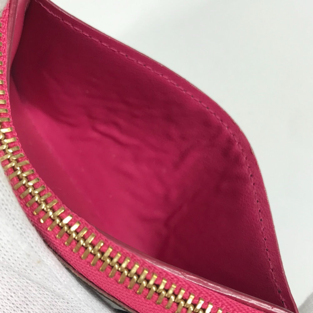 LOUIS VUITTON M67494 モノグラム ポルトカルト・ジップ フラワーチャーム 小銭入れ 財布 コインケース モノグラムキャンバス レディース ピンク