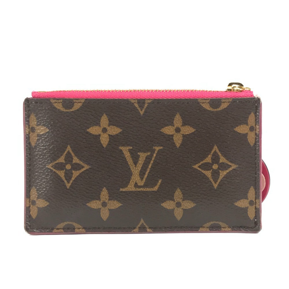 LOUIS VUITTON M67494 モノグラム ポルトカルト・ジップ フラワーチャーム 小銭入れ 財布 コインケース モノグラムキャンバス レディース ピンク