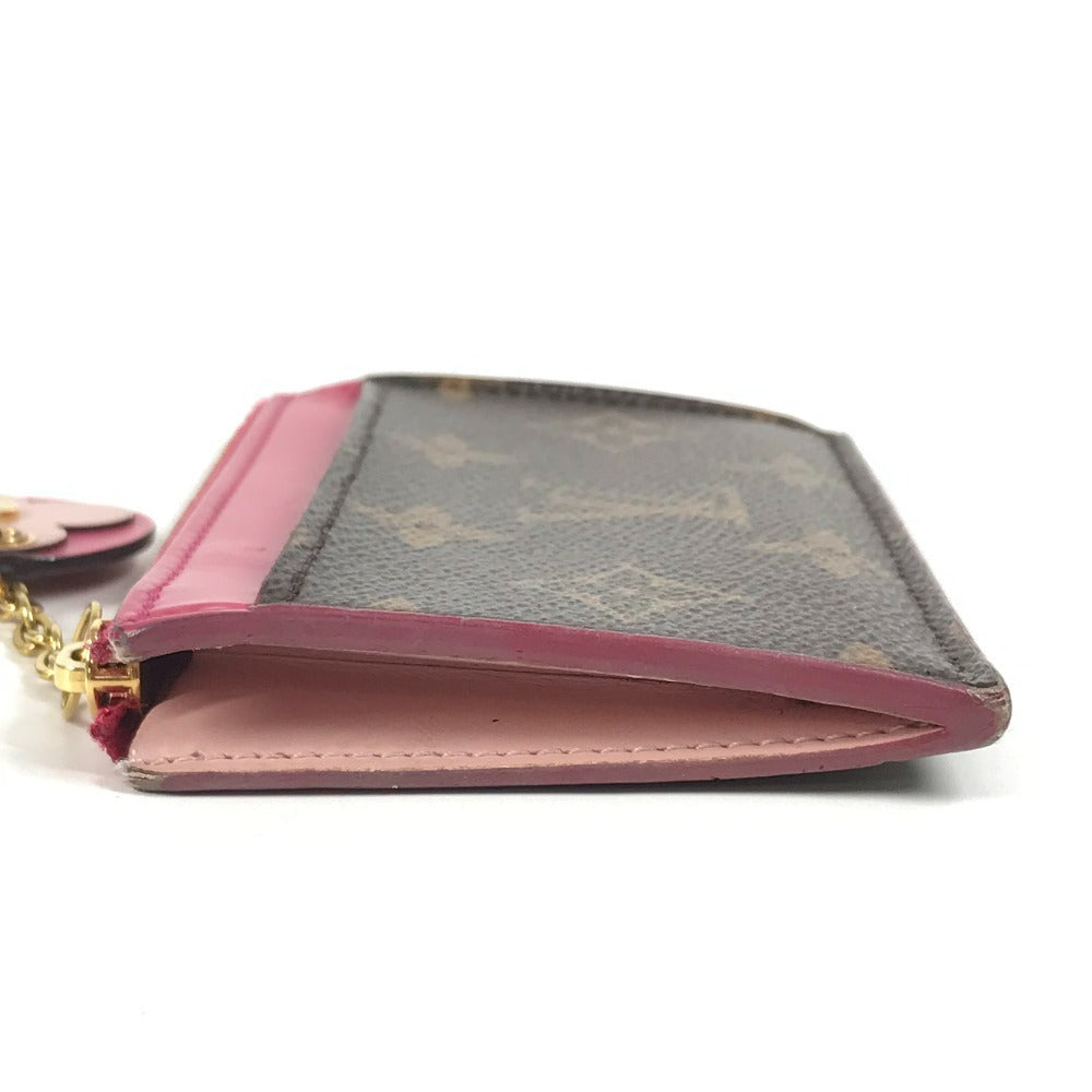 LOUIS VUITTON M67494 モノグラム ポルトカルト・ジップ フラワーチャーム 小銭入れ 財布 コインケース モノグラムキャンバス レディース ピンク