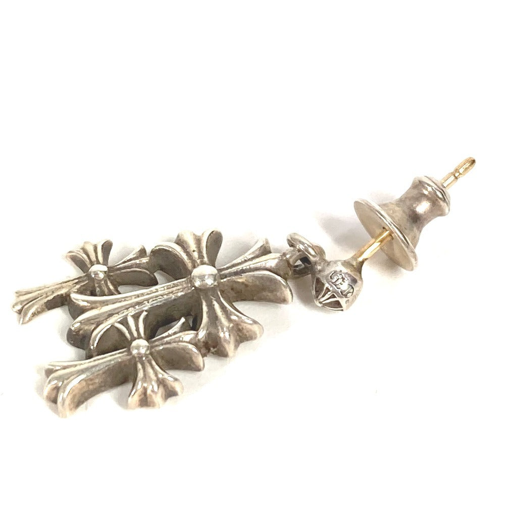 CHROME HEARTS Three Cross 3 CH CROSS DROP Triple CH Cross Accessory Earrings SV925 Unisex Silver