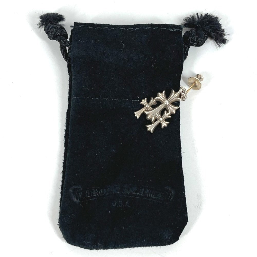 CHROME HEARTS Three Cross 3 CH CROSS DROP Triple CH Cross Accessory Earrings SV925 Unisex Silver