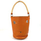 HERMES Manjoir MM Shoulder Handbag, Bucket-Shaped, with Rope Handles, Taurillon Clemence Leather, Orange, for Women
