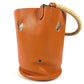 HERMES Manjoir MM Shoulder Handbag, Bucket-Shaped, with Rope Handles, Taurillon Clemence Leather, Orange, for Women