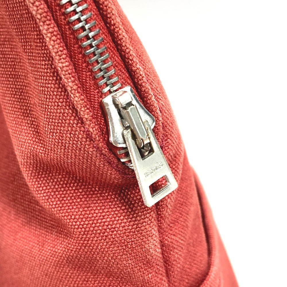 HERMES Four Toe Porte de Cuman Bag Tote Bag Handbag Business Bag Canvas Unisex Wine Red