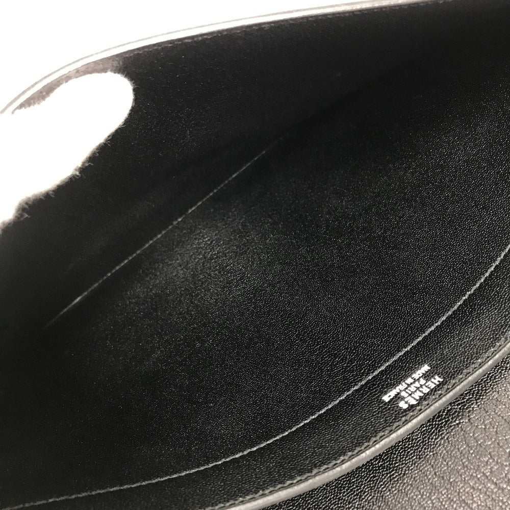 HERMES ポーチ カバン サックアデペッシュ アクセサリー クラッチバッグ レザー ユニセックス ブラック
