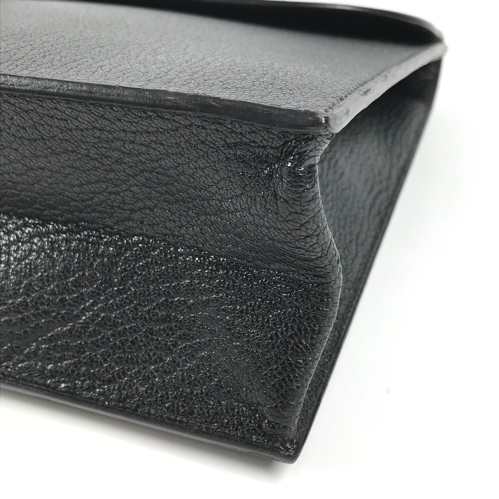 HERMES ポーチ カバン サックアデペッシュ アクセサリー クラッチバッグ レザー ユニセックス ブラック