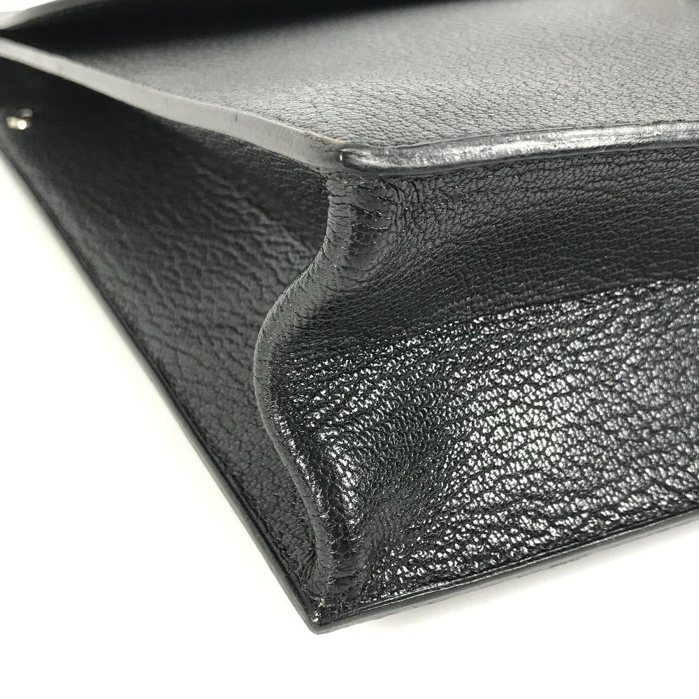 HERMES ポーチ カバン サックアデペッシュ アクセサリー クラッチバッグ レザー ユニセックス ブラック