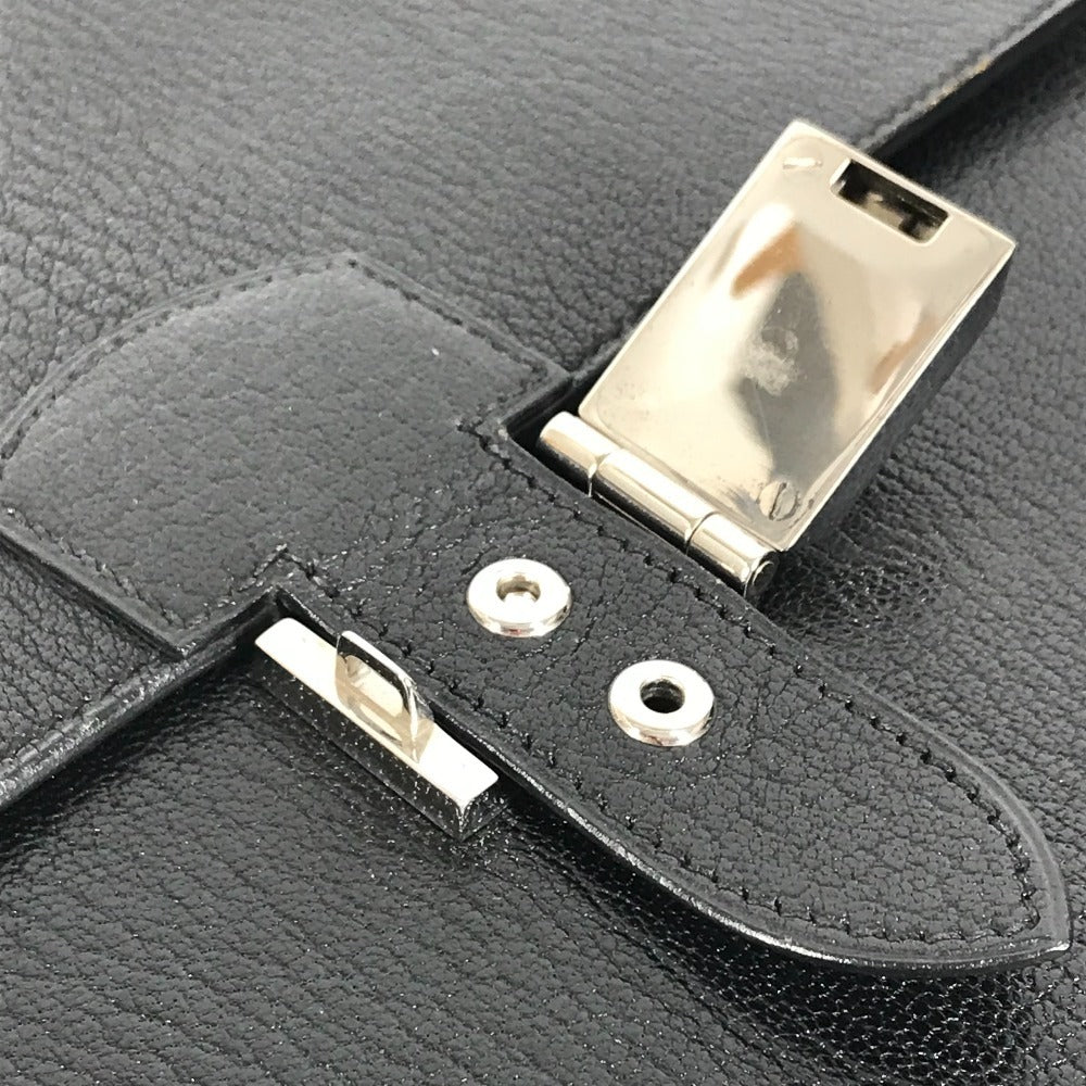 HERMES ポーチ カバン サックアデペッシュ アクセサリー クラッチバッグ レザー ユニセックス ブラック