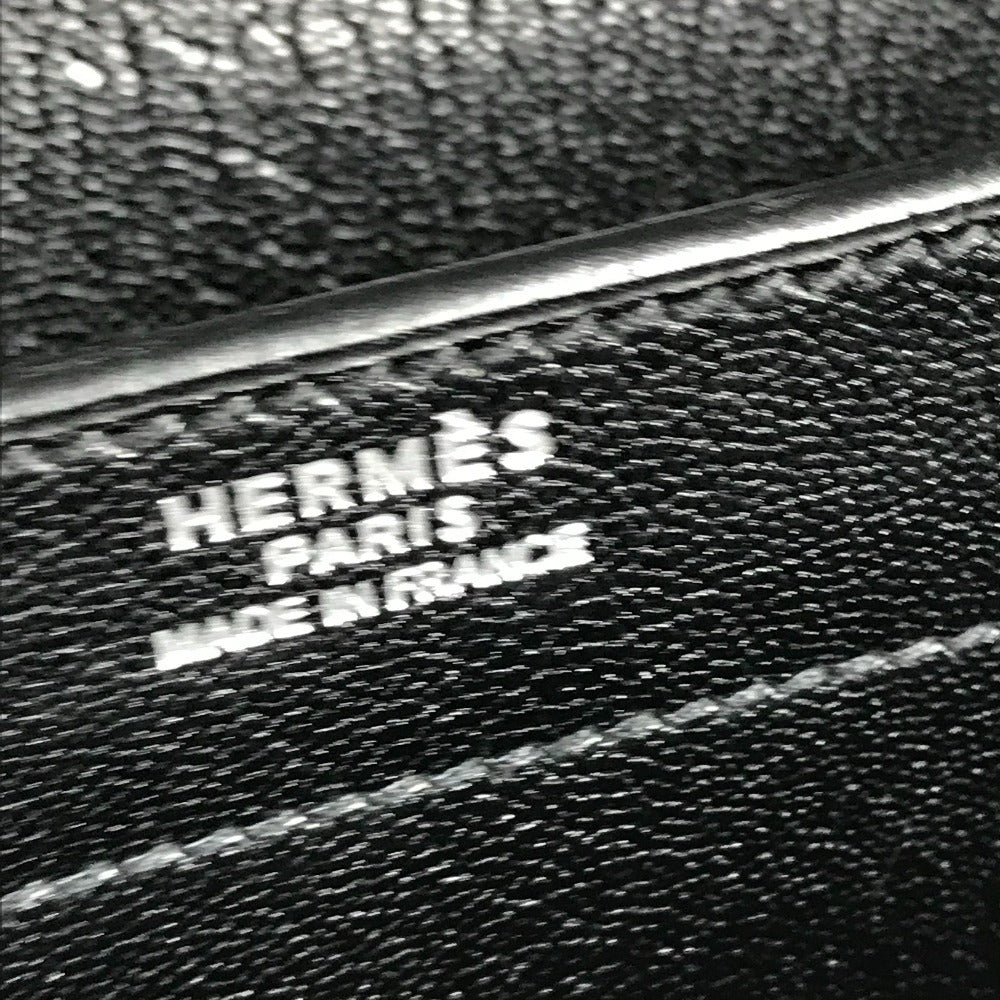 HERMES ポーチ カバン サックアデペッシュ アクセサリー クラッチバッグ レザー ユニセックス ブラック